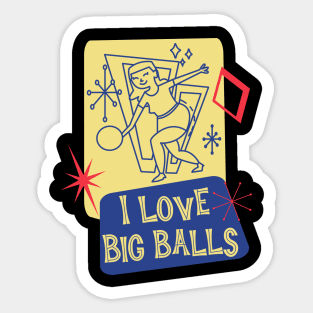 Funny Bowling Lover Mid-Century Modern Sticker